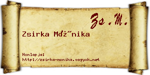 Zsirka Mónika névjegykártya